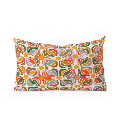evamatise Abstract Flowers Summer Holiday Oblong Throw Pillow
