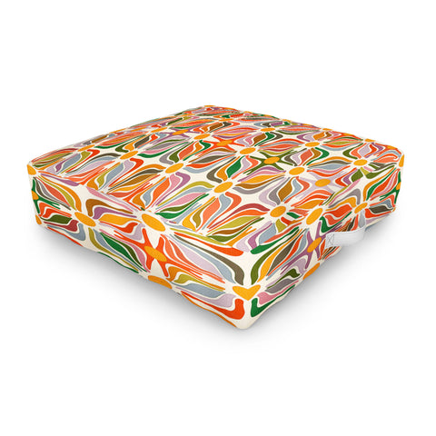 evamatise Abstract Flowers Summer Holiday Outdoor Floor Cushion