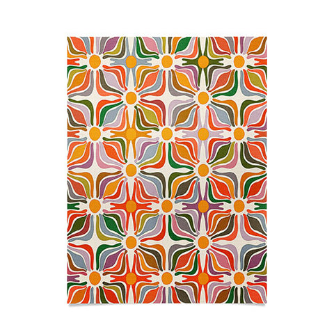 evamatise Abstract Flowers Summer Holiday Poster