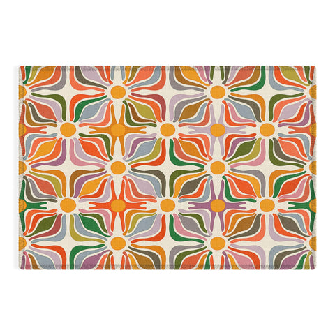 evamatise Abstract Flowers Summer Holiday Outdoor Rug