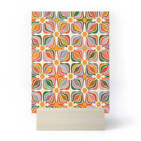 evamatise Abstract Flowers Summer Holiday Mini Art Print