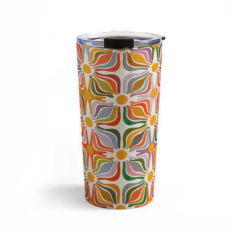 evamatise Abstract Flowers Summer Holiday Travel Mug