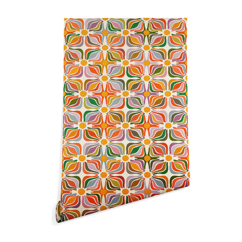 evamatise Abstract Flowers Summer Holiday Wallpaper