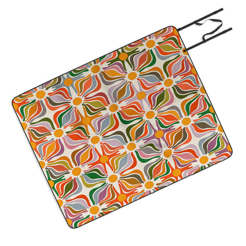 evamatise Abstract Flowers Summer Holiday Picnic Blanket