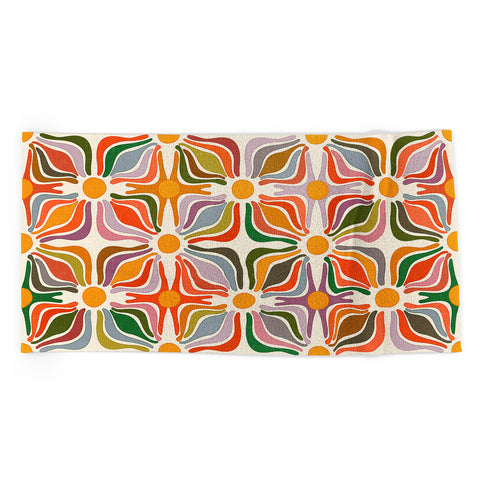 evamatise Abstract Flowers Summer Holiday Beach Towel