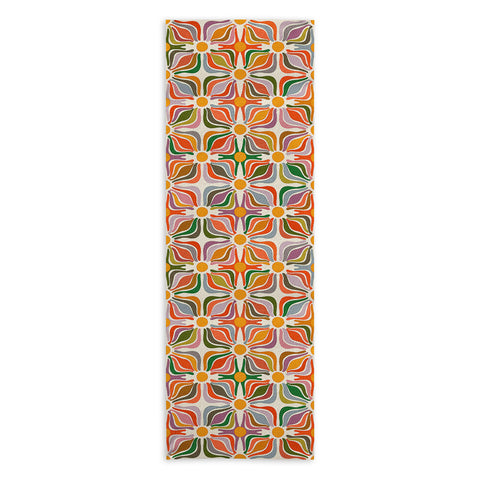 evamatise Abstract Flowers Summer Holiday Yoga Towel
