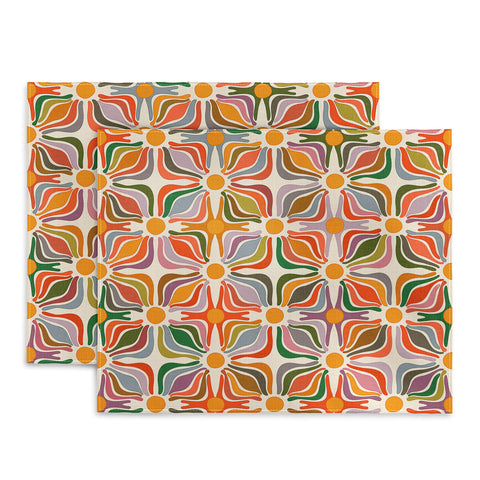 evamatise Abstract Flowers Summer Holiday Placemat