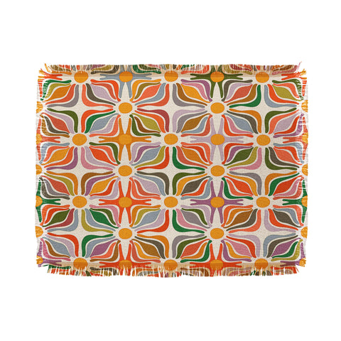 evamatise Abstract Flowers Summer Holiday Throw Blanket