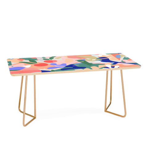 evamatise Abstract Fruits and Leaves Coffee Table
