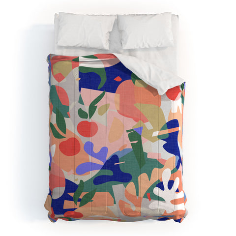 evamatise Abstract Fruits and Leaves Comforter