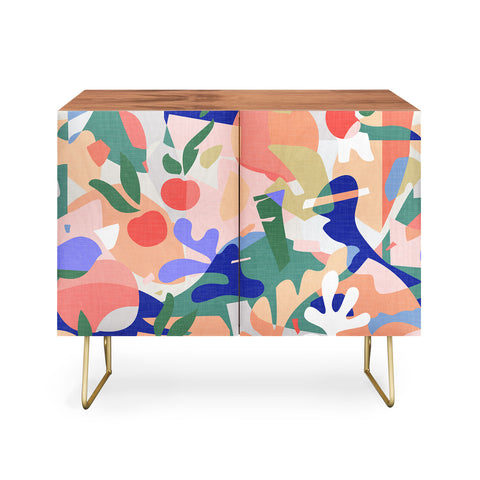 evamatise Abstract Fruits and Leaves Credenza