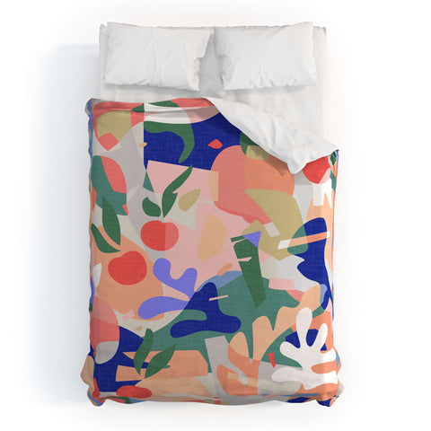 evamatise Abstract Fruits and Leaves Duvet Cover