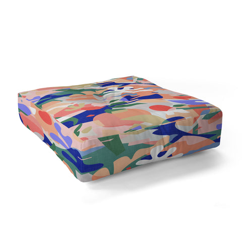 evamatise Abstract Fruits and Leaves Floor Pillow Square