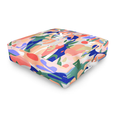 evamatise Abstract Fruits and Leaves Outdoor Floor Cushion