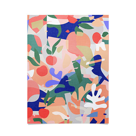 evamatise Abstract Fruits and Leaves Poster