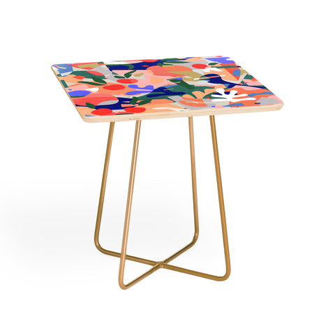 evamatise Abstract Fruits and Leaves Side Table