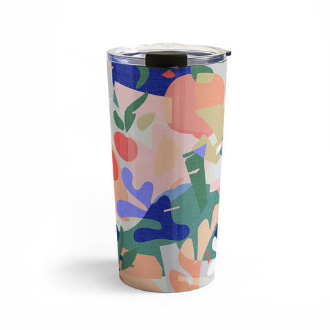 evamatise Abstract Fruits and Leaves Travel Mug
