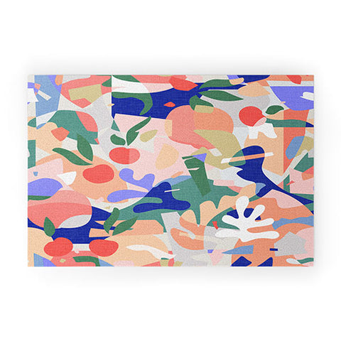 evamatise Abstract Fruits and Leaves Welcome Mat