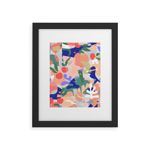 evamatise Abstract Fruits and Leaves Framed Art Print