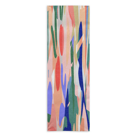 evamatise Abstract Fruits and Leaves Yoga Towel