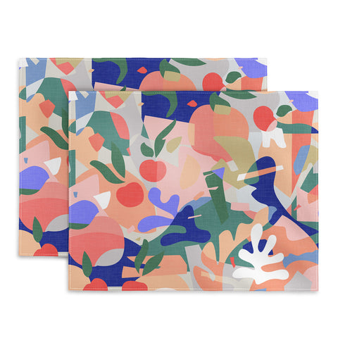 evamatise Abstract Fruits and Leaves Placemat