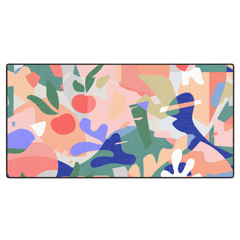 evamatise Abstract Fruits and Leaves Desk Mat