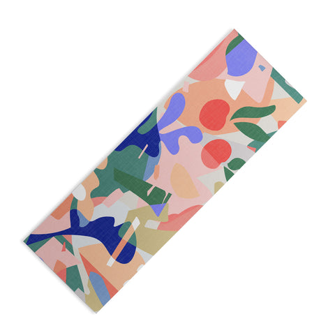 evamatise Abstract Fruits and Leaves Yoga Mat