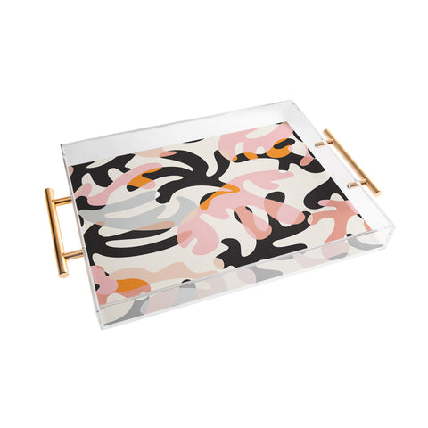 evamatise Abstract Modern Shapes Mid Century Acrylic Tray