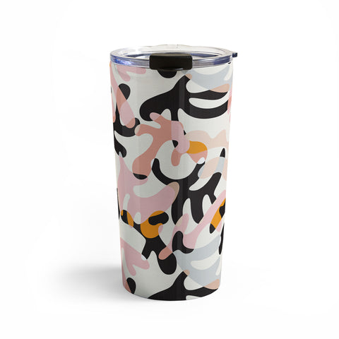 evamatise Abstract Modern Shapes Mid Century Travel Mug