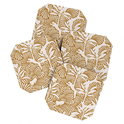 evamatise Big Cats and Palm Trees Jungle Coaster Set