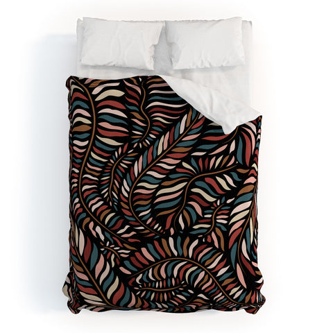 evamatise Boho Autumn Leaves Duvet Cover
