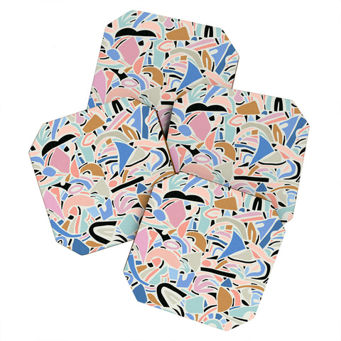 evamatise Contemporary Shapes N01 Spring Abstraction Coaster Set
