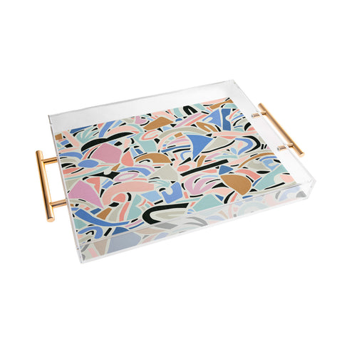 evamatise Contemporary Shapes N01 Spring Abstraction Acrylic Tray