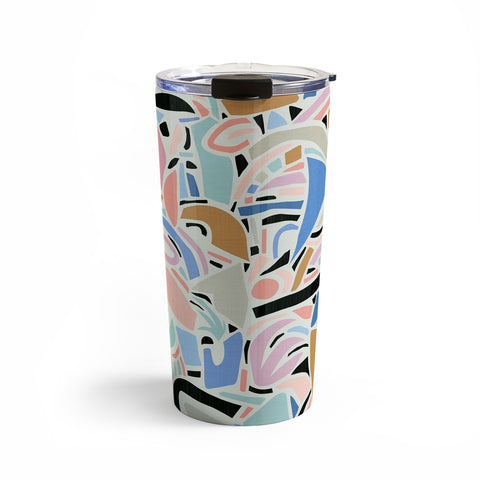 evamatise Contemporary Shapes N01 Spring Abstraction Travel Mug