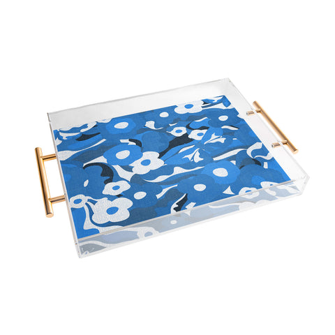 evamatise Flowers and Butterflies Hippie Acrylic Tray