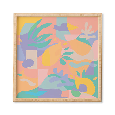 evamatise Lemons in Amalfi Abstract shapes Framed Wall Art