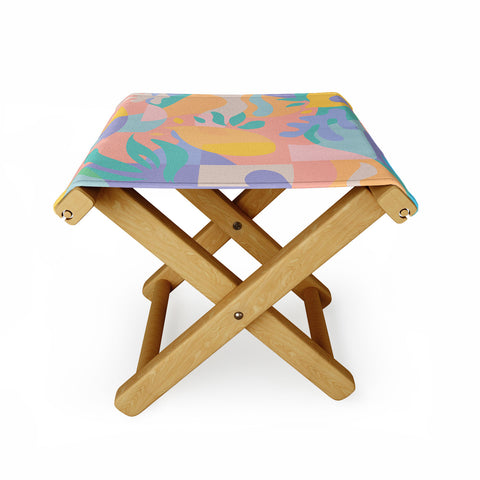 evamatise Lemons in Amalfi Abstract shapes Folding Stool