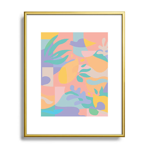 evamatise Lemons in Amalfi Abstract shapes Metal Framed Art Print