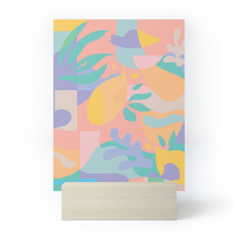 evamatise Lemons in Amalfi Abstract shapes Mini Art Print