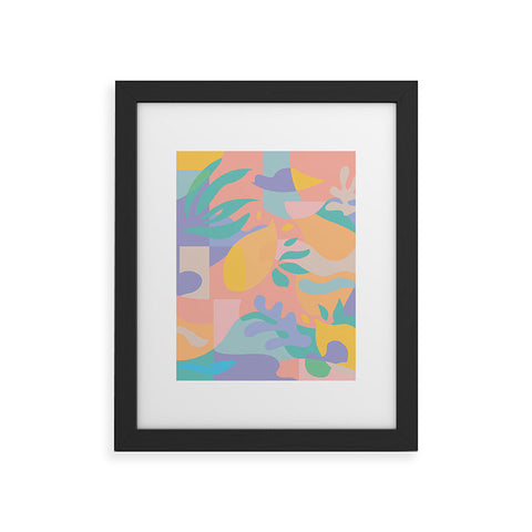 evamatise Lemons in Amalfi Abstract shapes Framed Art Print