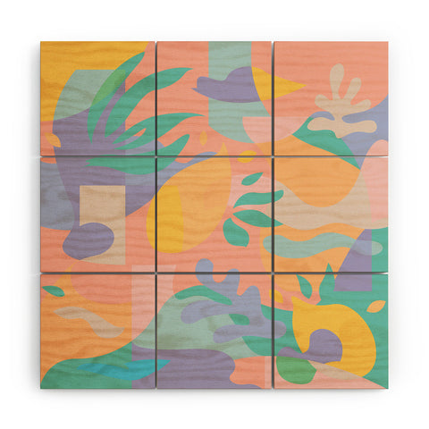 evamatise Lemons in Amalfi Abstract shapes Wood Wall Mural