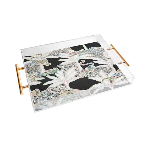 evamatise Leopards and Palms Rainbow Acrylic Tray