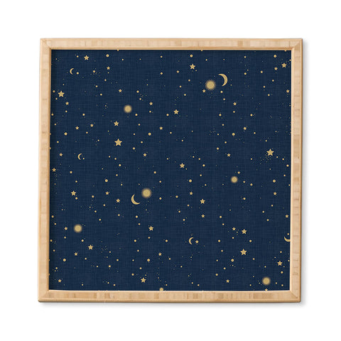 evamatise Magical Night Galaxy in Blue Framed Wall Art