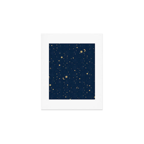 evamatise Magical Night Galaxy in Blue Art Print