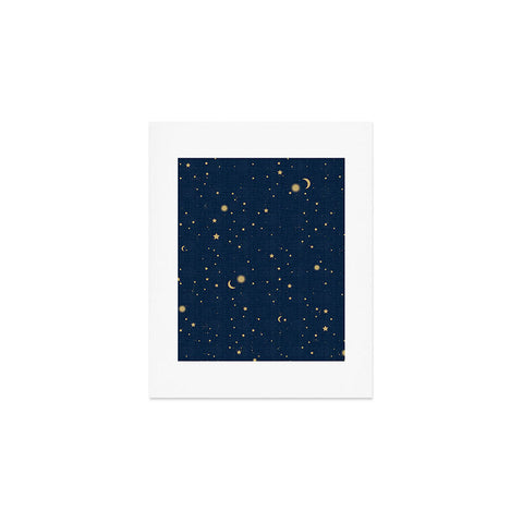 evamatise Magical Night Galaxy in Blue Art Print