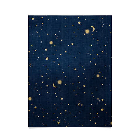 evamatise Magical Night Galaxy in Blue Poster