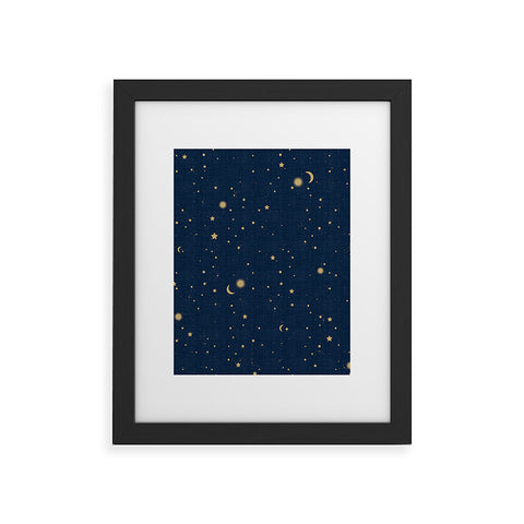 evamatise Magical Night Galaxy in Blue Framed Art Print