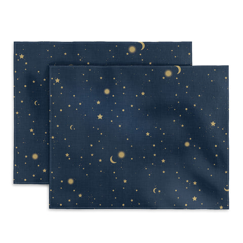 evamatise Magical Night Galaxy in Blue Placemat