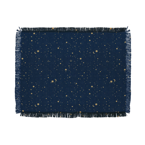 evamatise Magical Night Galaxy in Blue Throw Blanket