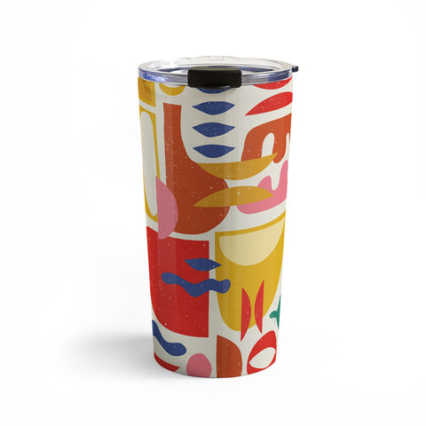 evamatise Mid Century Summer Abstraction Travel Mug